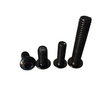 Blackened Carbon Steel Hex Socket Cap Screw with Full Thread and Flat Round Head