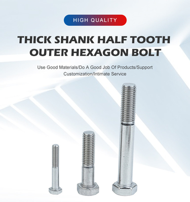 Customized DIN931 Stainless Steel Grade 5.8 M6*25mm Hex Bolt in with Galvanized Finish