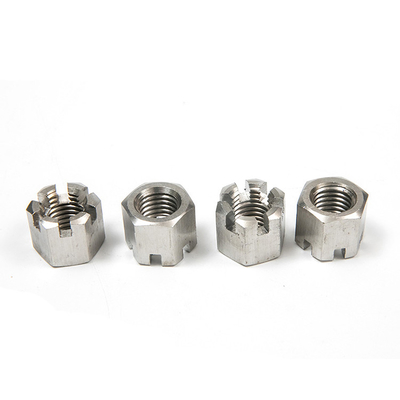 Plain Yellow Zinc Plated Stainless Steel Thin Slotted Nut for Connection GB6178 GB6181