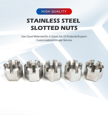 DIN Standard A2-70 Slotted Castle Hex Nut M14 M16 M20 Hexagon Locking Nuts Other Finish