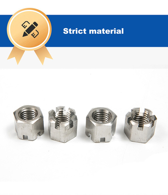 DIN Standard A2-70 Slotted Castle Hex Nut M14 M16 M20 Hexagon Locking Nuts Other Finish