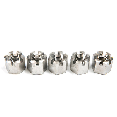 Standard DIN935 Stainless Steel 304 316 Titanium Hexagon Slotted Round Lock Hex Castle Nut