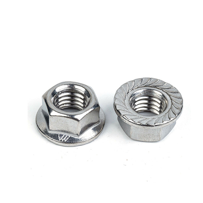 Imperial Measurement System SS304 Hex Flange Nut with Flange and Zinc Plating