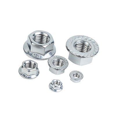 100% Inspected Custom M4 M5 M6 M8 M10 M12 Stainless Steel Round Self Locking Hex Flange Nut With Serrated