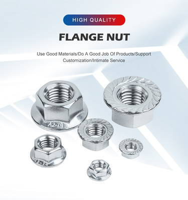 100% Inspected Custom M4 M5 M6 M8 M10 M12 Stainless Steel Round Self Locking Hex Flange Nut With Serrated
