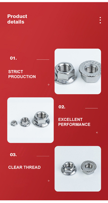 100% Inspected Custom M4 M5 M6 M8 M10 M12 Stainless Steel Round Self Locking Hex Flange Nut With Serrated