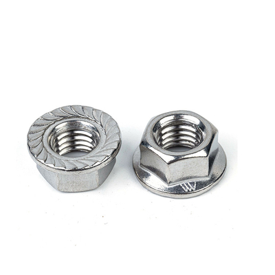 304 Stainless Steel M5 M8 M10 M12 Hex Nylon Lock Hex Flange Nuts for DIN6923 Standard