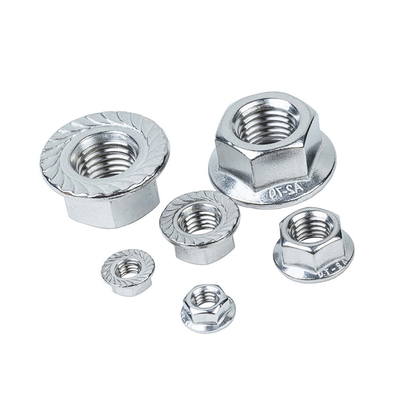 Imperial Measurement System Stainless Steel Self Locking Hex Flange Nut M4 M5 M6 M8 M10 8x20