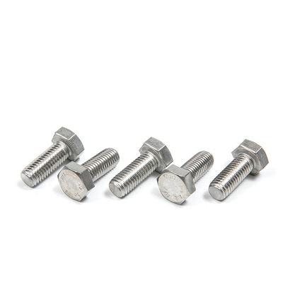 Extended Outer Hexagon Bolt with Full Thread and Plain Finish Made of Stainless Steel