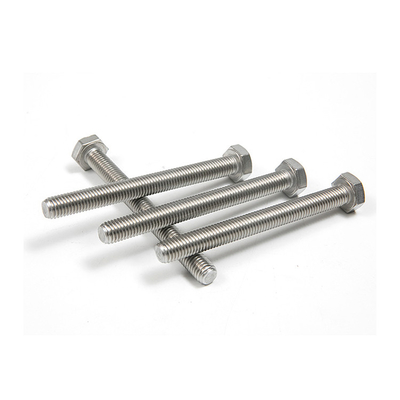 304 316 Full Threaded Hexagon Bolts DIN Standard Plain Finish Stainless Steel Fasteners