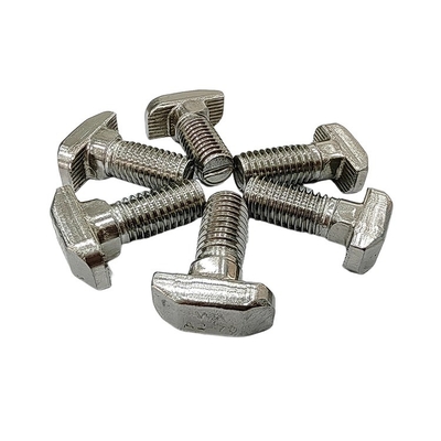 Full thread type t-bolt and nuts M8 M10 for solar mounting stainless steel square head