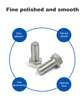 Longer Full Thread Hexagon Bolt Plain Finish Stainless Steel 304 Bolts