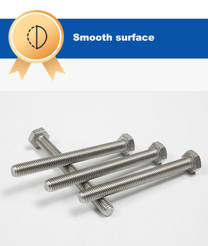 Longer Full Thread Hexagon Bolt Plain Finish Stainless Steel 304 Bolts