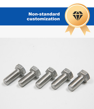 Longer Full Thread Hexagon Bolt Plain Finish Stainless Steel 304 Bolts