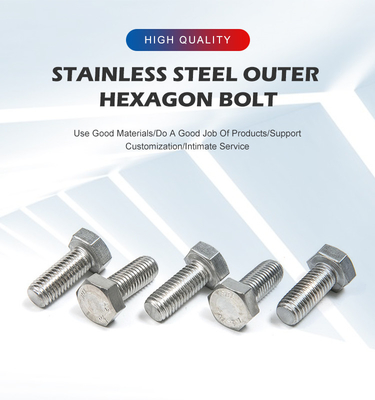 DIN Standard 304 Stainless Steel Hexagon Bolts and 306 Stainless Screw Rod for Machinery