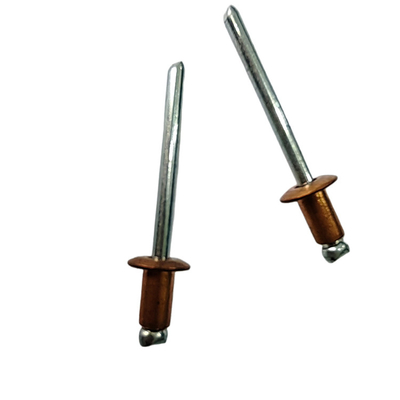 Polished Brass Open End Pop Rivets for Machinery Construction and Automotive Applications