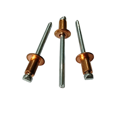 Polished Brass Open End Pop Rivets for Machinery Construction and Automotive Applications