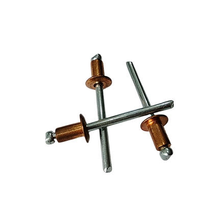 Polished Brass Open End Pop Rivets for Machinery Construction and Automotive Applications