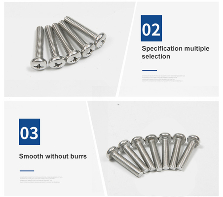 custom head flat tail rust resistant SS304 machine screws with full thread type INCH