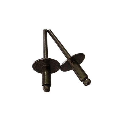 High Load Capacity Open Type Steel Pull Rivets with Large Brim and Bright Finish