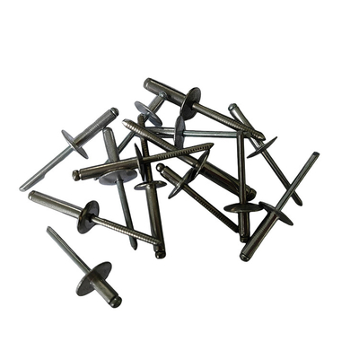 High Load Capacity Open Type Steel Pull Rivets with Large Brim and Bright Finish