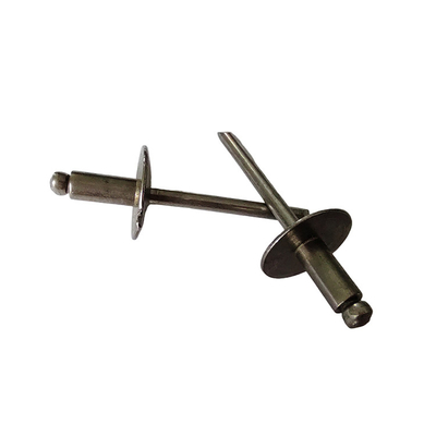 High Load Capacity Open Type Steel Pull Rivets with Large Brim and Bright Finish