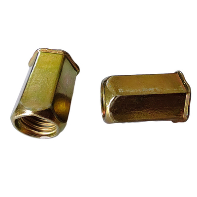 Free Sample Full Hex Open Rivet Nut for Thin Sheets Yellow Zinc Plated Carbon Steel