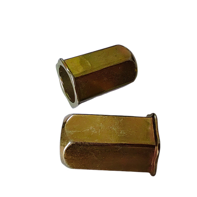 Metric Measurement System Small Head Full Hex Open Rivet Nut with Yellow Zinc Plating