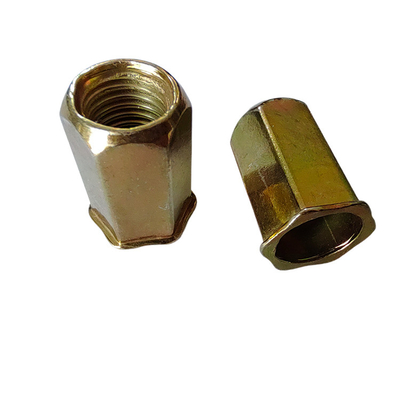 Metric Measurement System Small Head Full Hex Open Rivet Nut with Yellow Zinc Plating