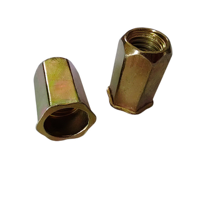 Metric Measurement System Small Head Full Hex Open Rivet Nut with Yellow Zinc Plating