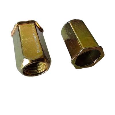 Yellow Zinc Plated Carbon Steel Small Head Full Hex Open Rivet Nut for Heavy Industry