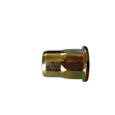 Zinc White Flat Head Semi-Hex Threaded Rivet Nut for Home Appliances Yellow Zinc Plated