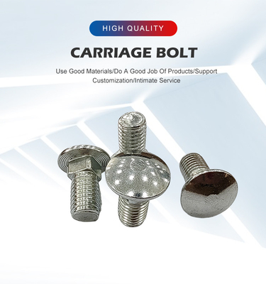 M3-M12 Stainless Steel Carriage Bolts with Half Round Mushroom Head and Square Neck