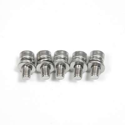 304 Stainless Steel Knurled Hex Socket Screw with Spring and Flat Washer 100% Control