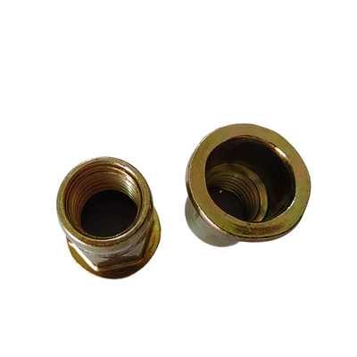 HALF HEX Semi-Hex Threaded Rivet Nut in Yellow Zinc-Plated Carbon Steel with Flat Head