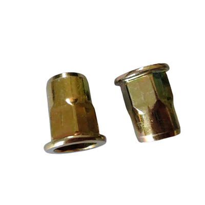 General Industry Semi-Hex Open Rivet Nut with Yellow Zinc Plating in Metric Measurement