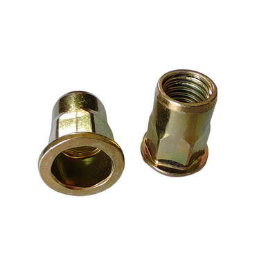 General Industry Semi-Hex Open Rivet Nut with Yellow Zinc Plating in Metric Measurement