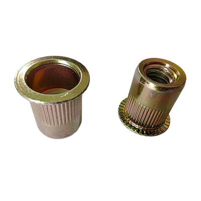 M4-M5-M6-M8-M10 Open Type Yellow Zinc Plated Carbon Steel Flat Head Threaded Rivet Nut