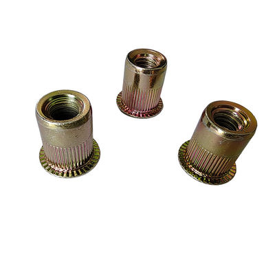M4-M5-M6-M8-M10 Open Type Yellow Zinc Plated Carbon Steel Flat Head Threaded Rivet Nut