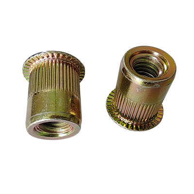 M4-M5-M6-M8-M10 Open Type Yellow Zinc Plated Carbon Steel Flat Head Threaded Rivet Nut