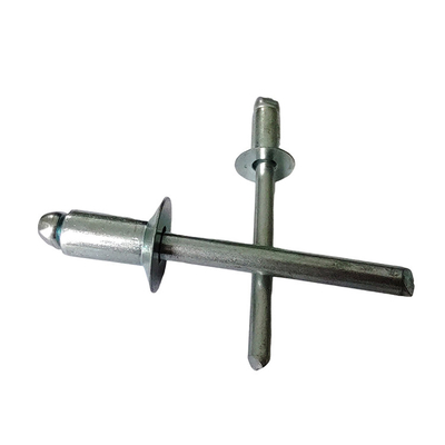 High Strength 4.8mm Open End Blind Rivets with Iron Countersunk Head in Bright Finish