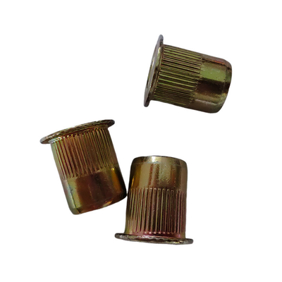 Yellow Zinc Plated Carbon Steel Threaded Flat Head Open Rivet Nut with Durable Finish
