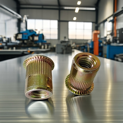 Metric Round Head Flat Head Open Rivet Nut for Yellow Zinc Plated Carbon Steel Fixing
