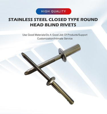 Closed End Stainless Steel Round Head Blind Rivet List Closed Pop Rivet with Bright Finish