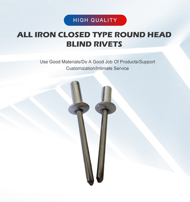 Sealed End All-Iron Closed End Round Head Blind Rivet for Competitive Cost