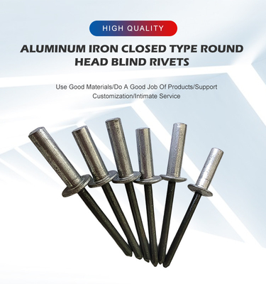 Closed End Aluminum-Iron Round Head Blind Rivet for Heavy-Duty Applications