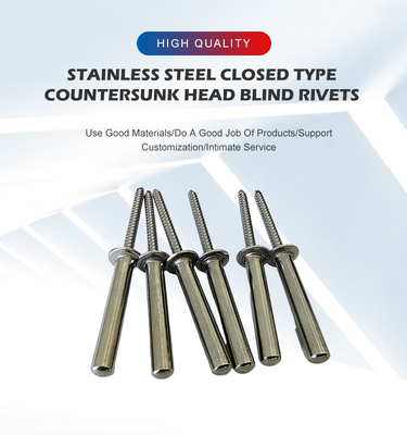 Sealed Countersunk Blind Rivet with End Closed Design and Stainless Steel Material