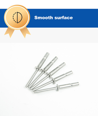 Plain Finish 4.8mm Dia Stainless Steel Cup Mono-Bolt Rivet for Outlock Applications