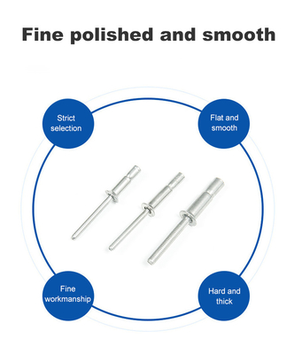 Plain Finish 4.8mm Dia Stainless Steel Cup Mono-Bolt Rivet for Outlock Applications