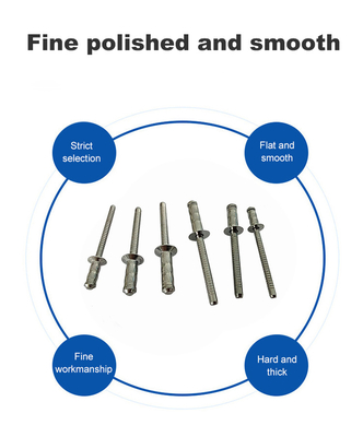 Stainless Steel Single Drum Rivets 2.4mm 3.2mm 4mm 4.8mm 6mm Custom Open Type Diameter